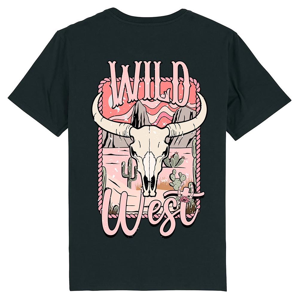 Ladies black western tees Wild West