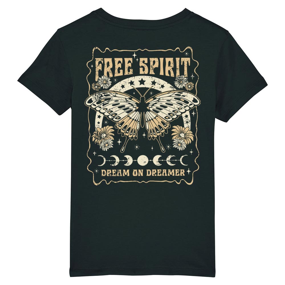 Kids black western tees back Free Spirit