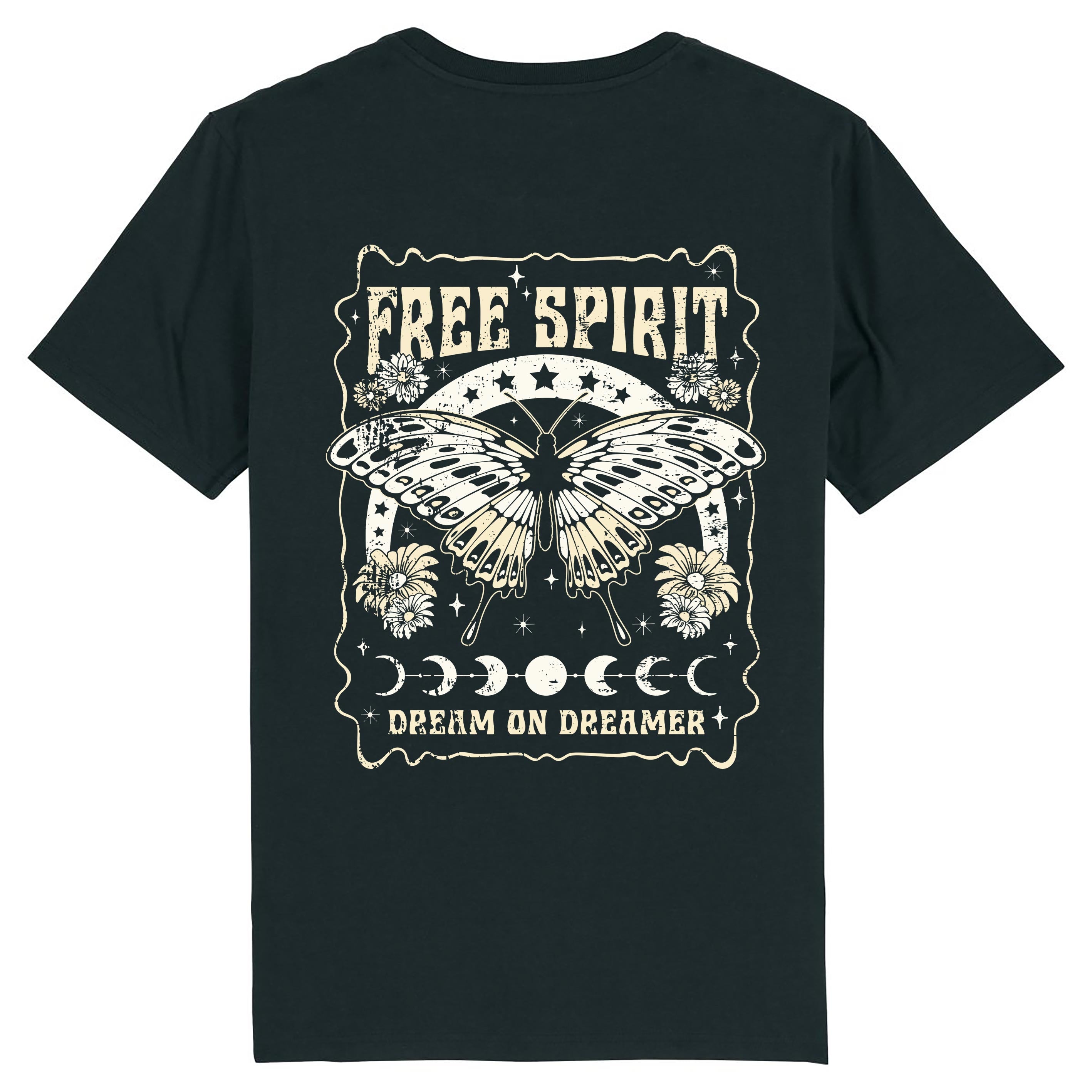 Ladies black western tees back Free Spirit