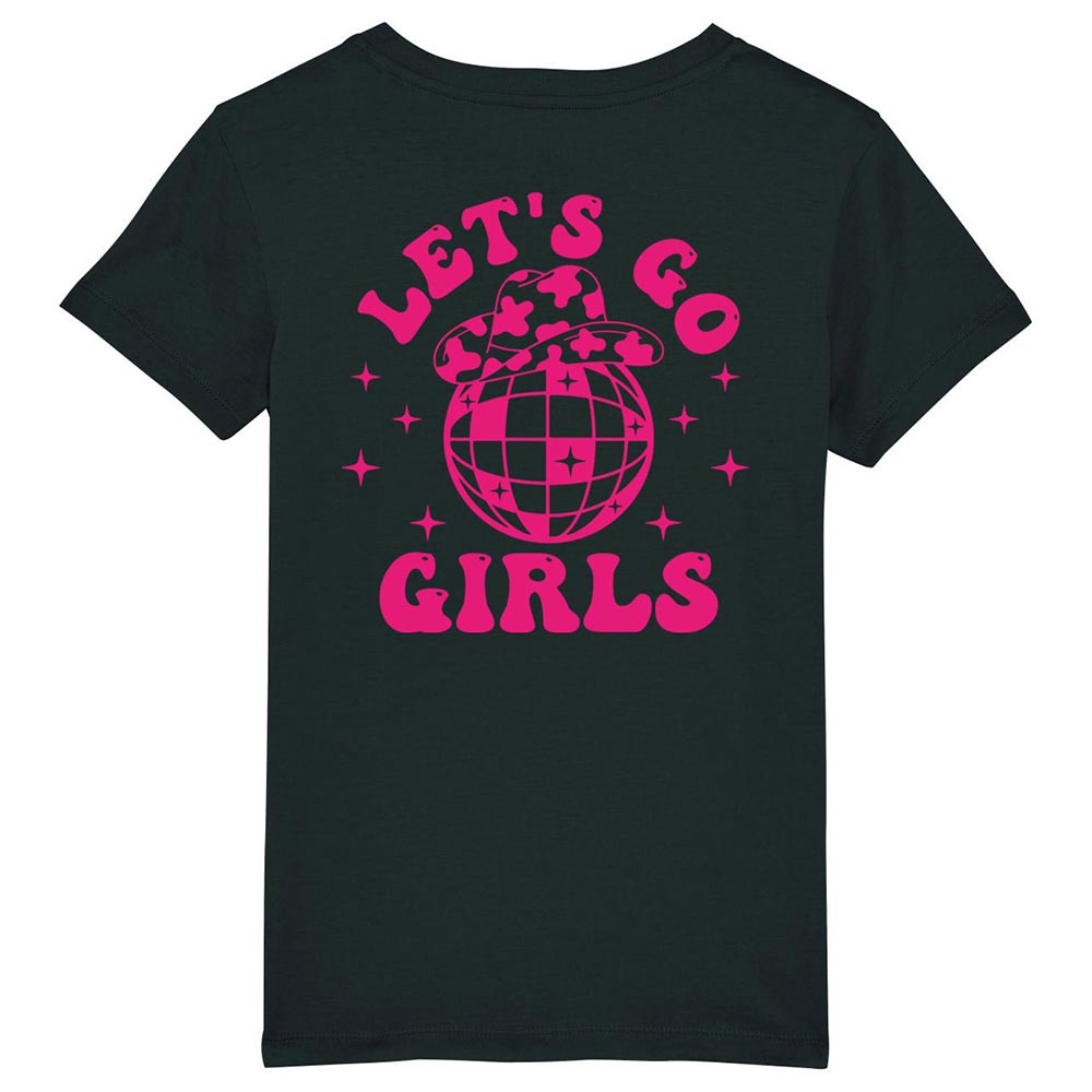 Kids black western tees Let's Go Girls