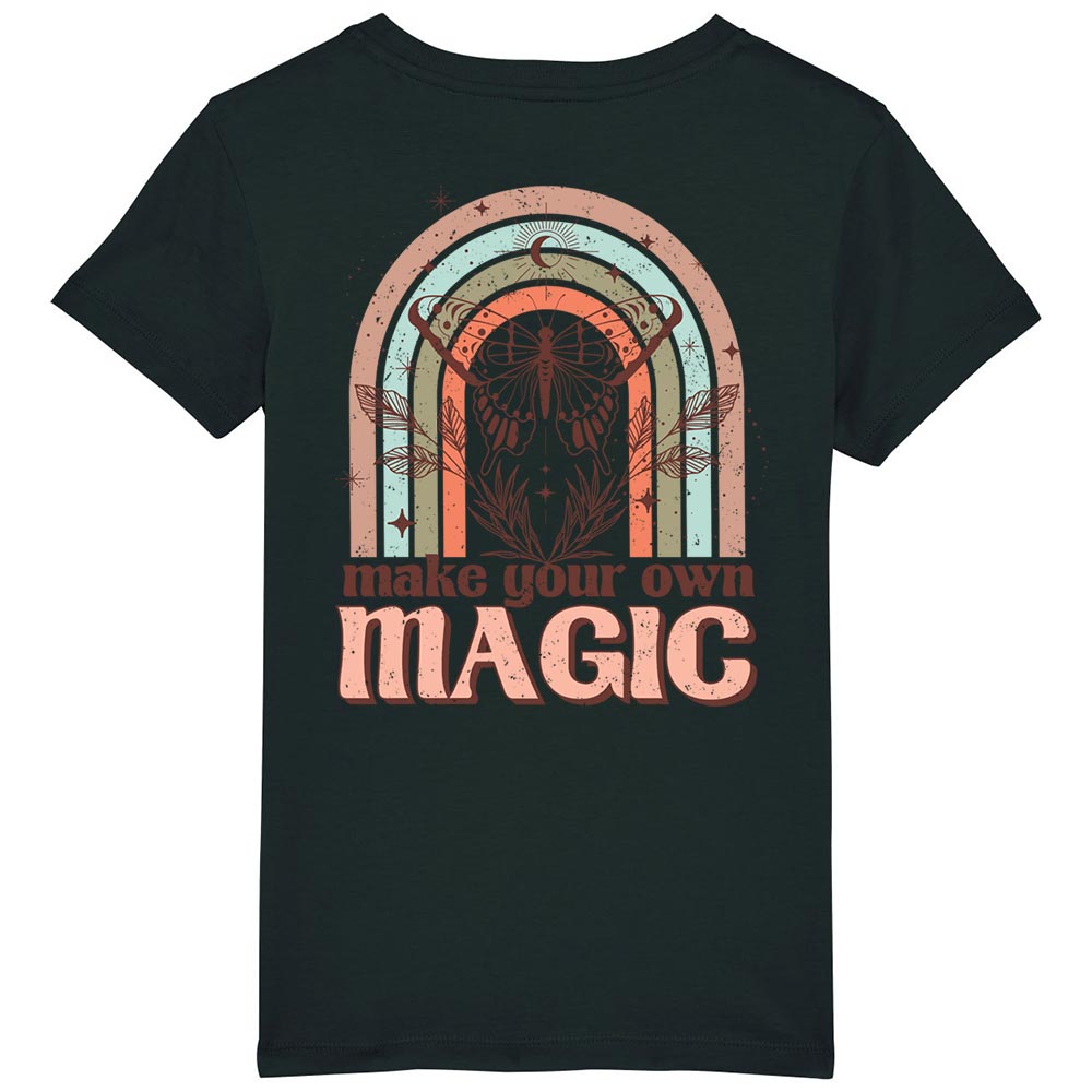 Kids black western tees back Magic