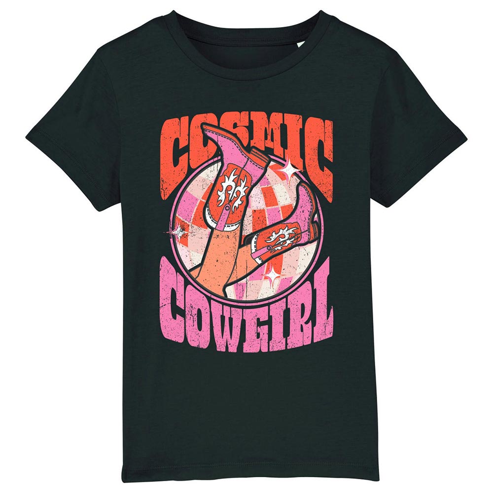 Kids black western tees front Cosmic Girl