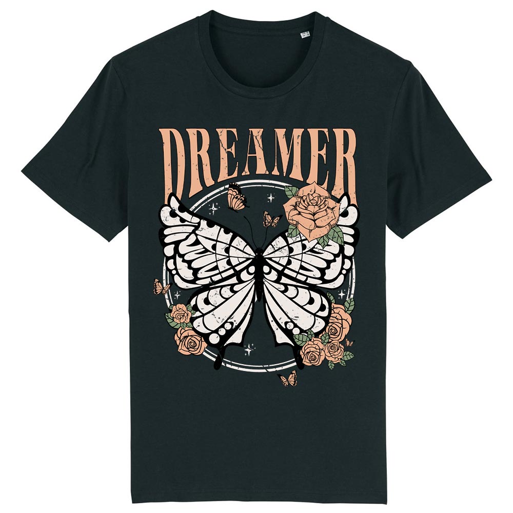 Ladies black western tees front Dreamer