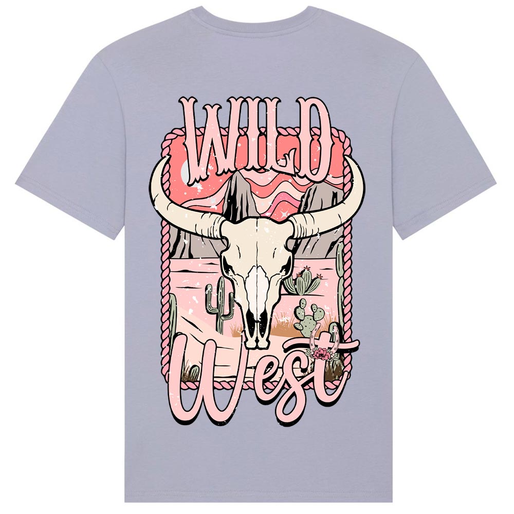 Ladies lavender western tees Wild West