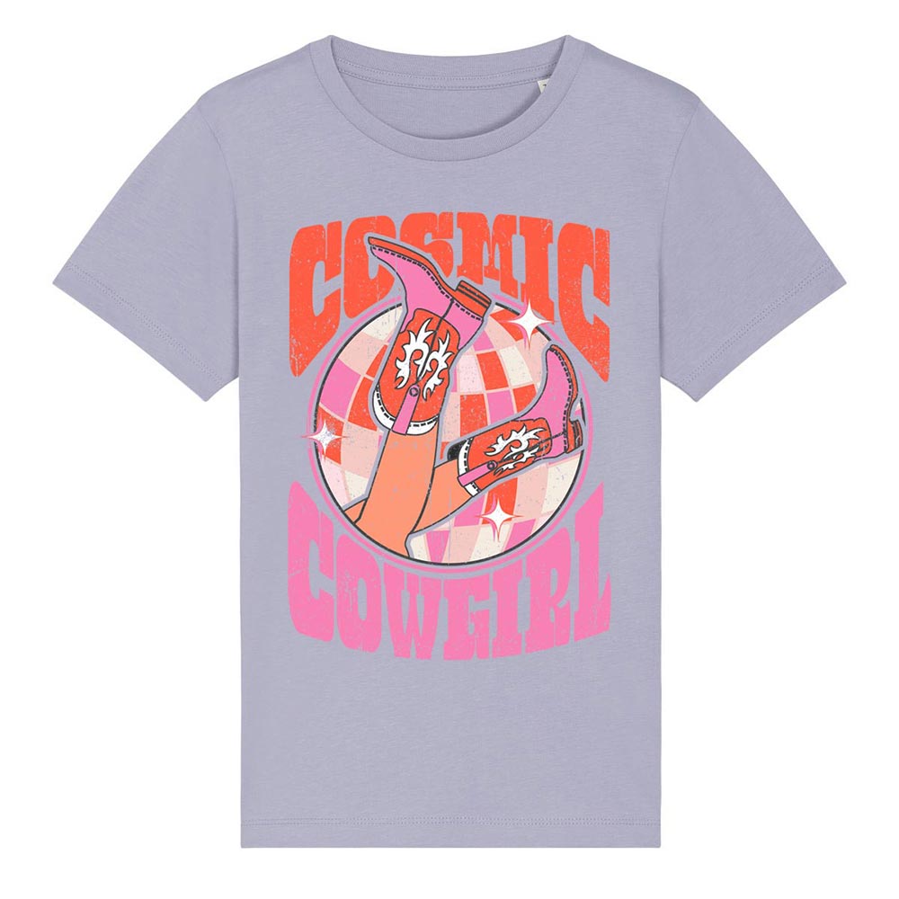 Kids lavender western tees front Cosmic Girl