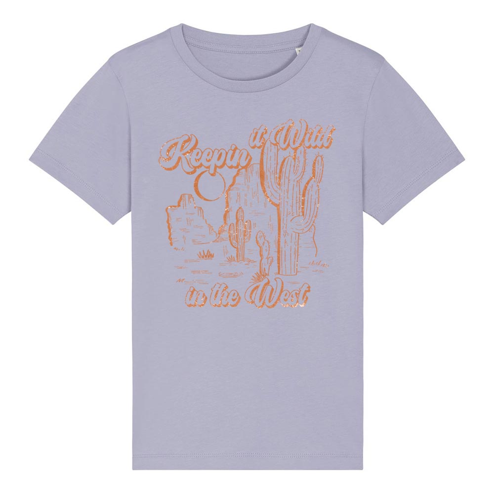 Kids lavender western tees front Keepin' it Wild