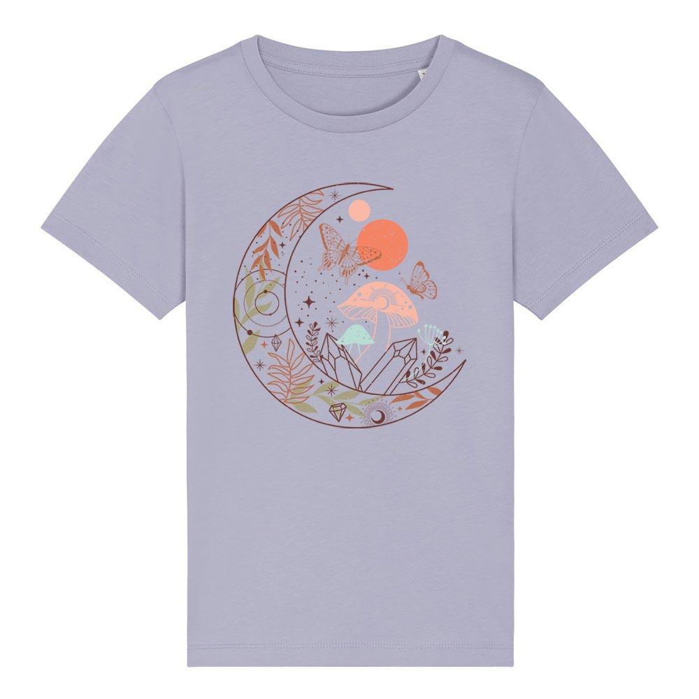 Kids lavender western tees front Moon