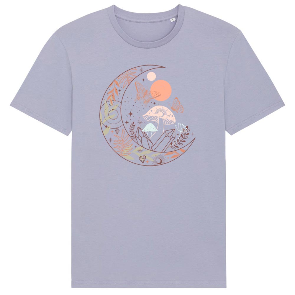 Ladies lavender western tees front Moon