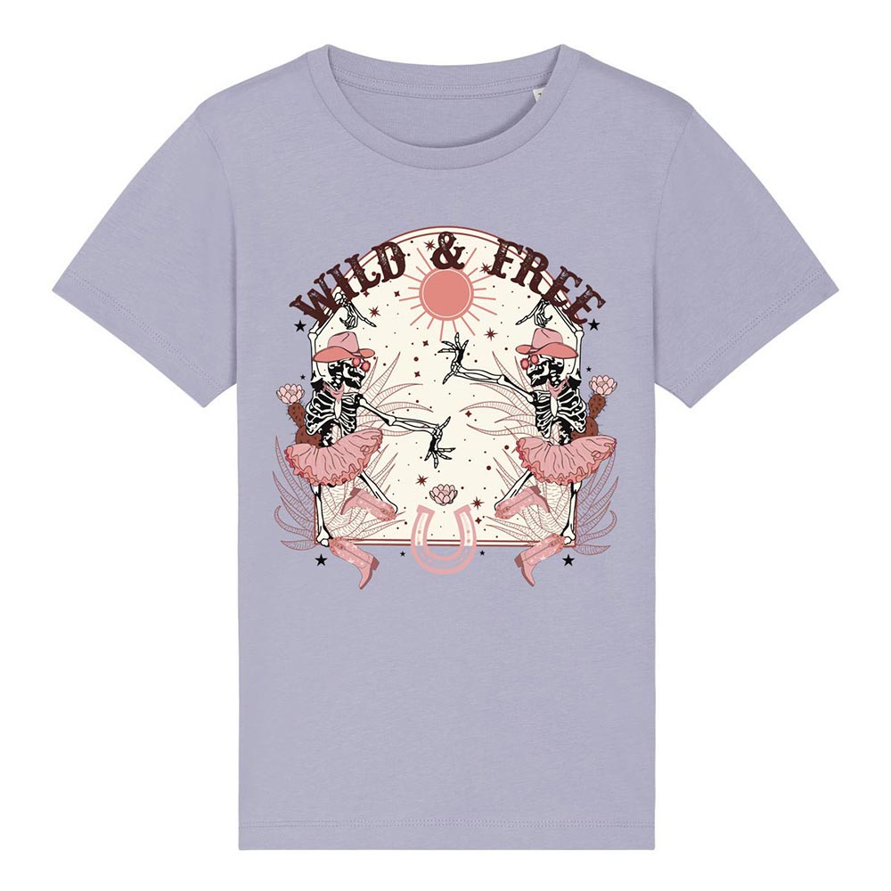 Kids lavender western tees front Wild &amp; Free