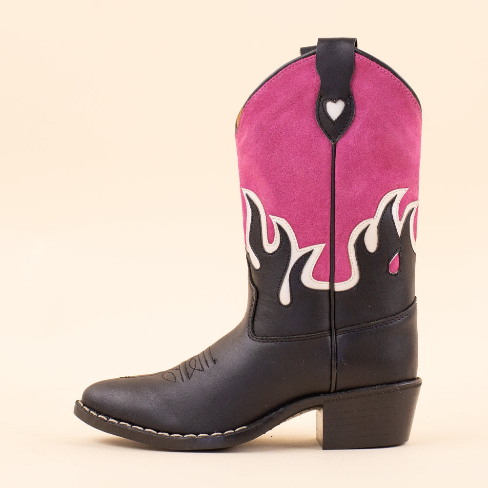 Moonrise Fayme cowboylaarsjes roze - zwart