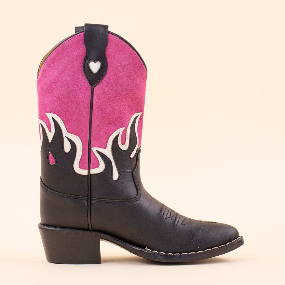 Moonrise Fayme cowboylaarsjes roze - zwart