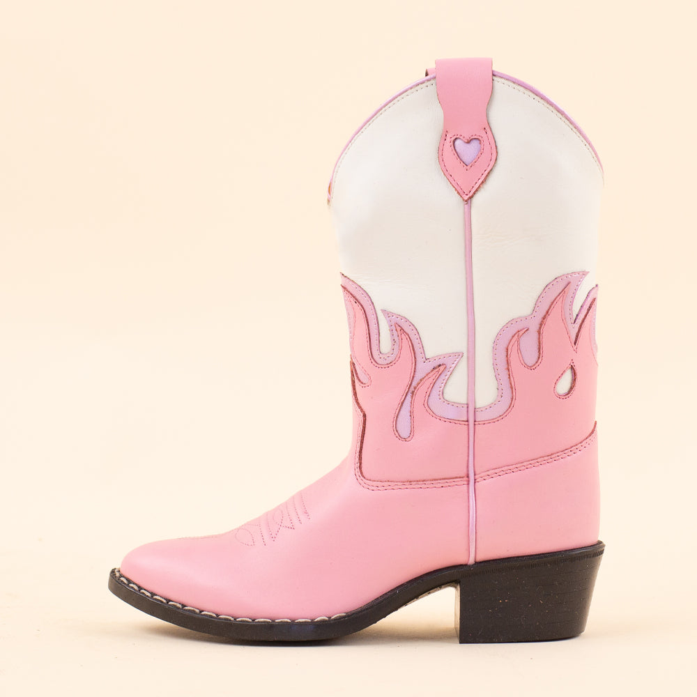 Moonrise Firell cowboylaarsjes wit - roze