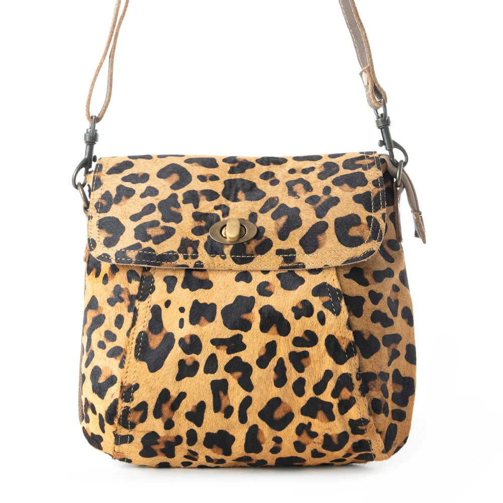 Myra Bag Bullseye Leather and Hairon Bag