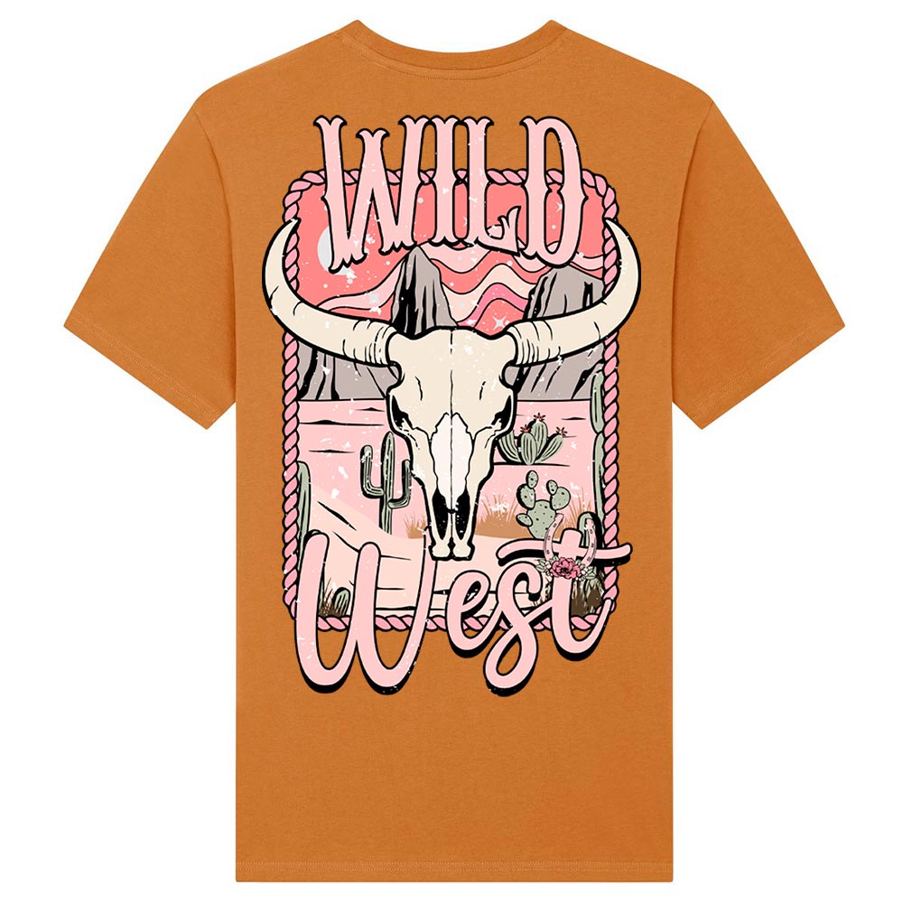 Ladies orange western tees Wild West