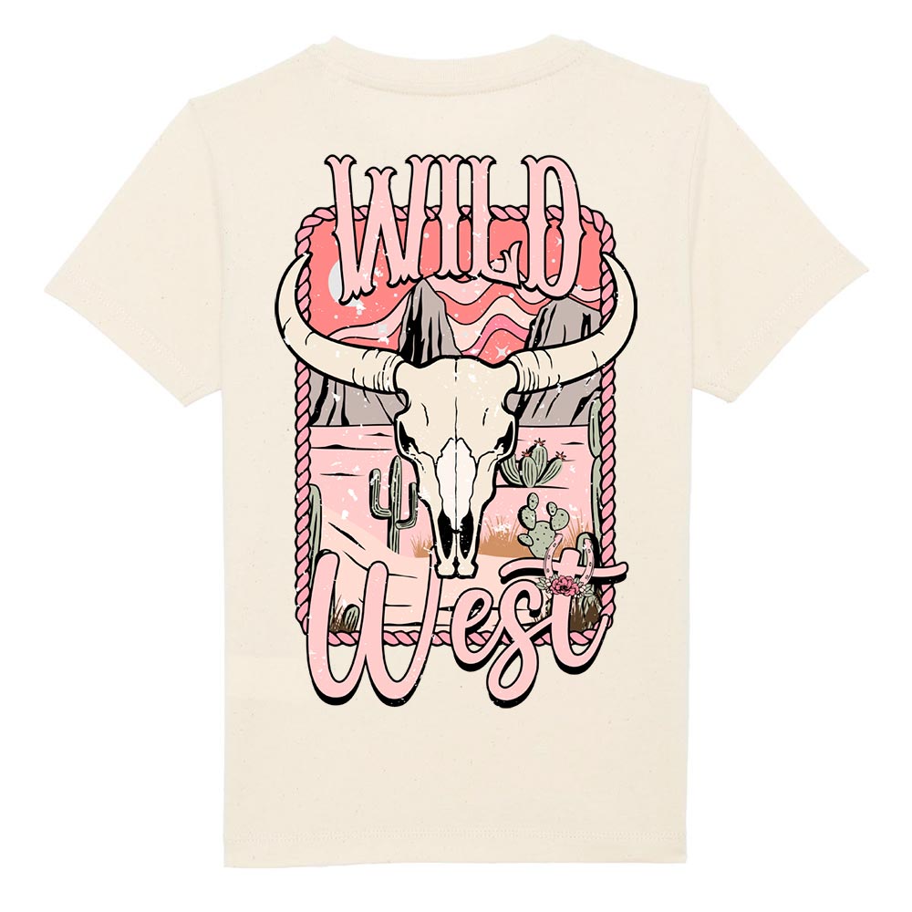 Kids offwhite western tees Wild West