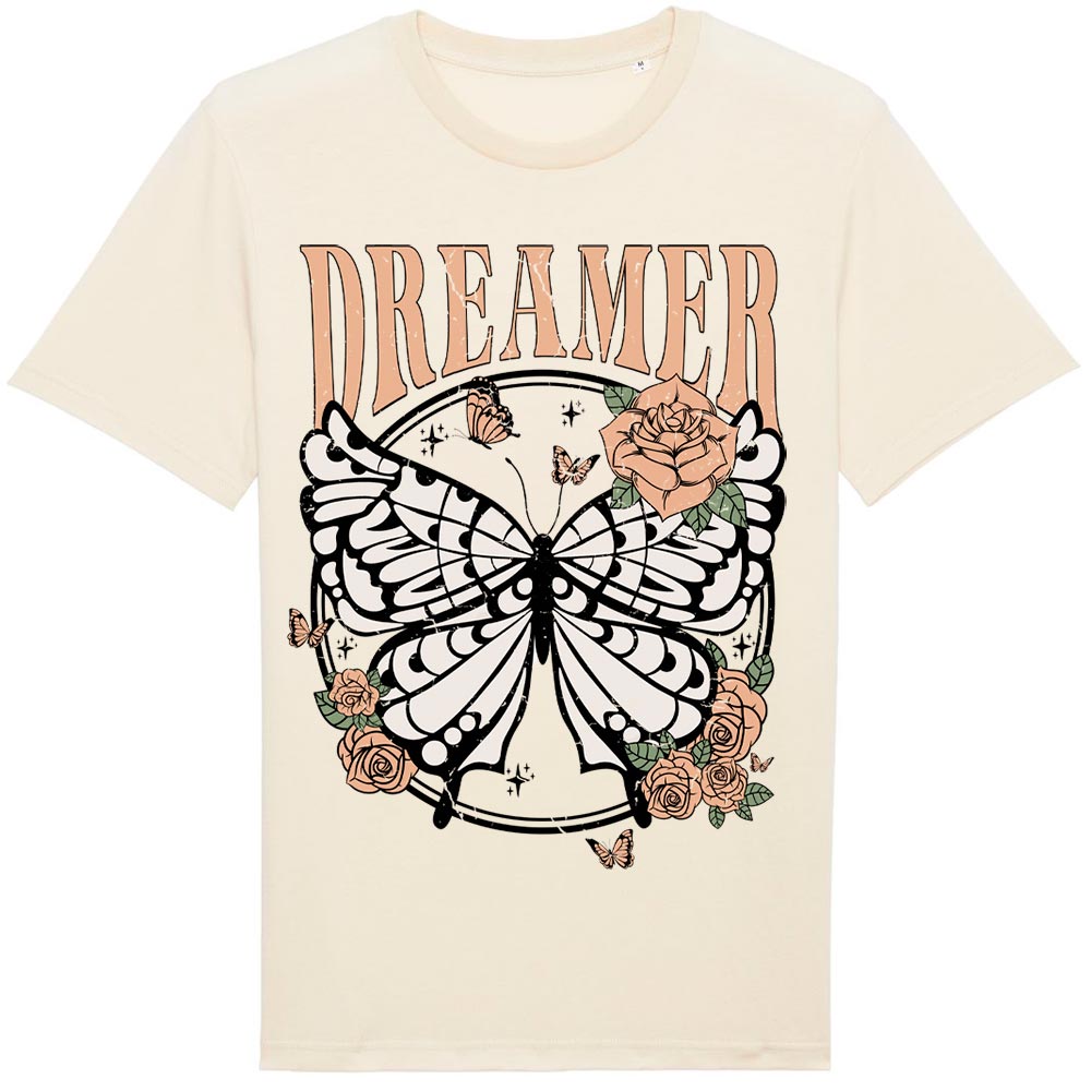 Ladies off-white western tees front Dreamer