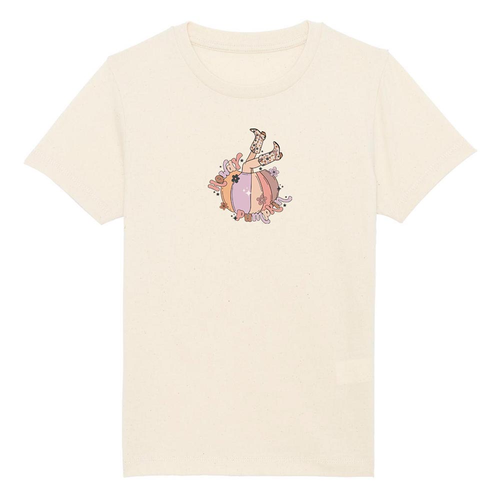 Kids offwhite western tees front Howdy Pumpkin