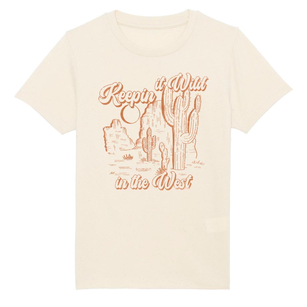 Kids offwhite western tees front Keepin' it Wild