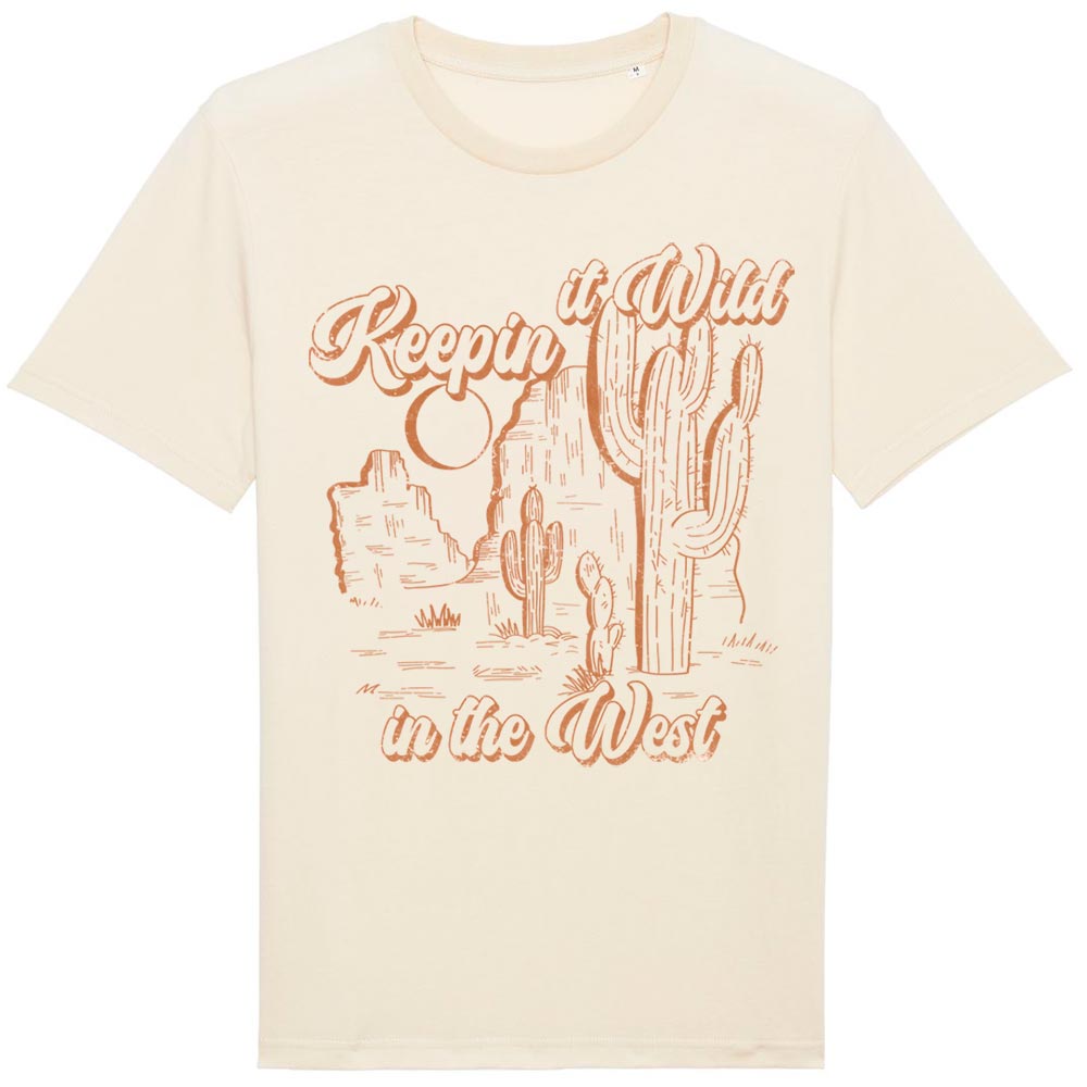 Ladies off-white western tees front Keepin' it Wild