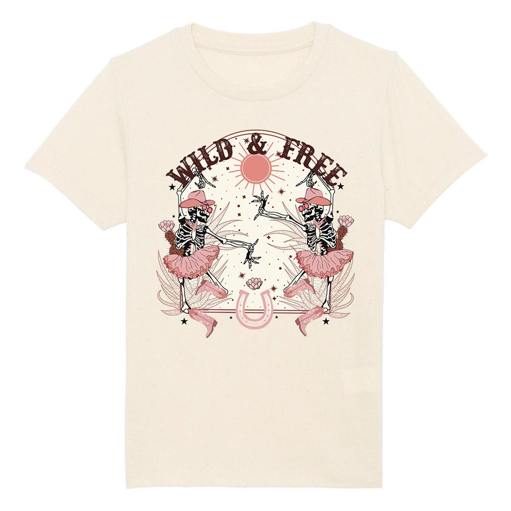 Kids offwhite western tees front Wild & Free