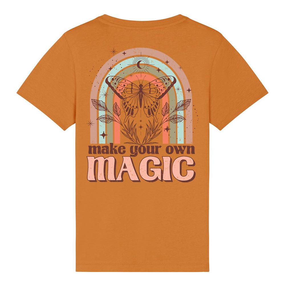 Kids orange western tees back Magic