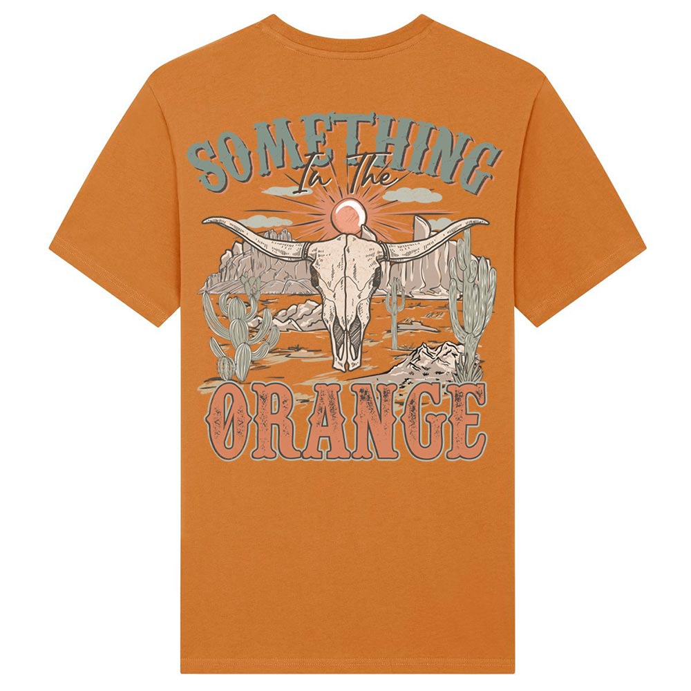 Ladies orange western tees back Something Orange