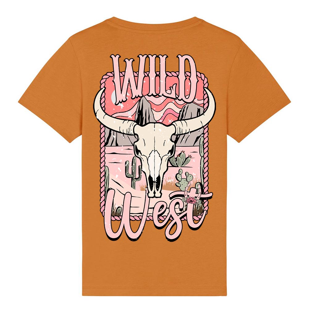Kids orange western tees Wild West
