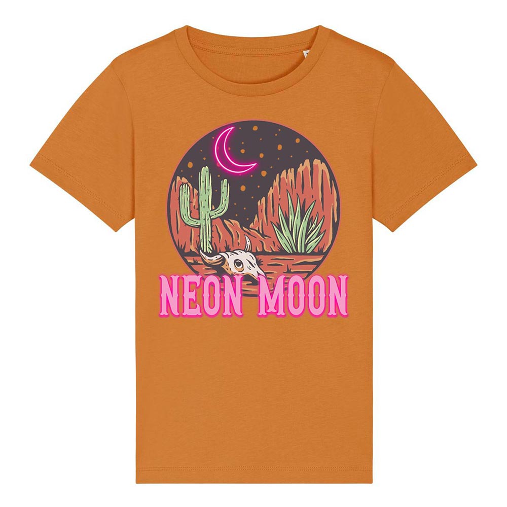Kids orange western tees front Neon Moon