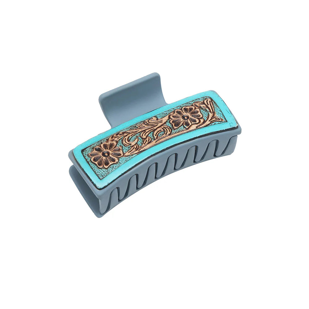 Small Hair Clip Turquoise Trails
