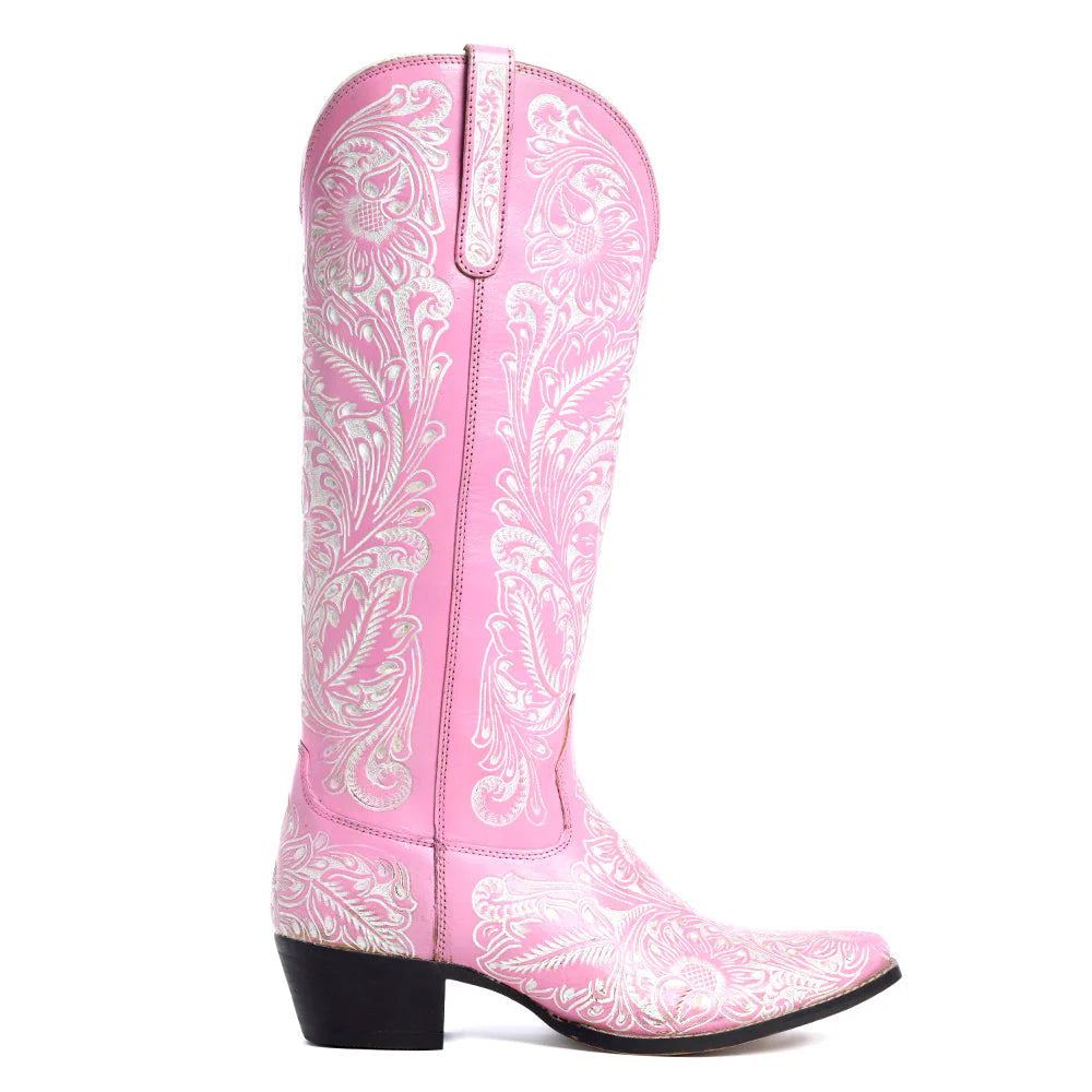 Myra Bag Valentina Trail Hand-tooled Boots in Pink