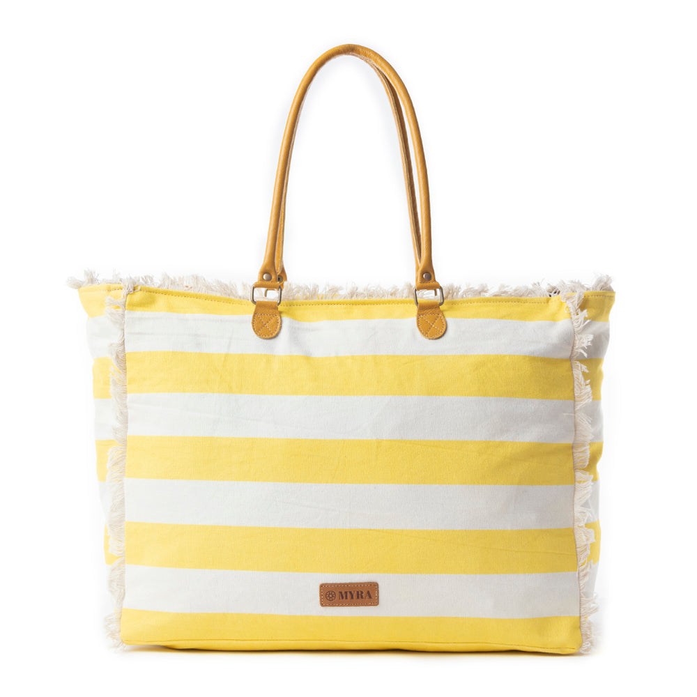 Saint Tropez Weekender Bag In Yellow & White