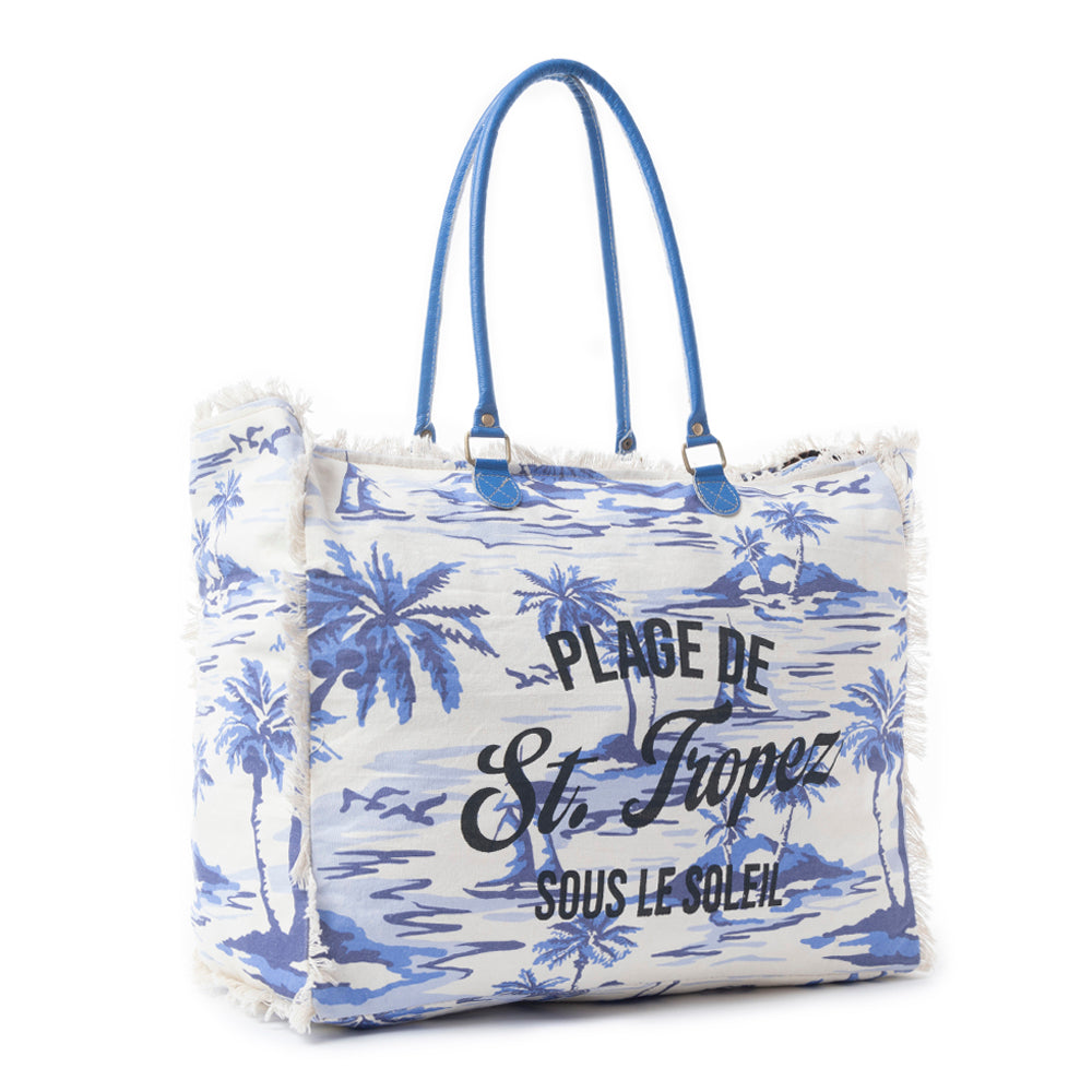 Saint Tropez Weekender Bag In Blue & White