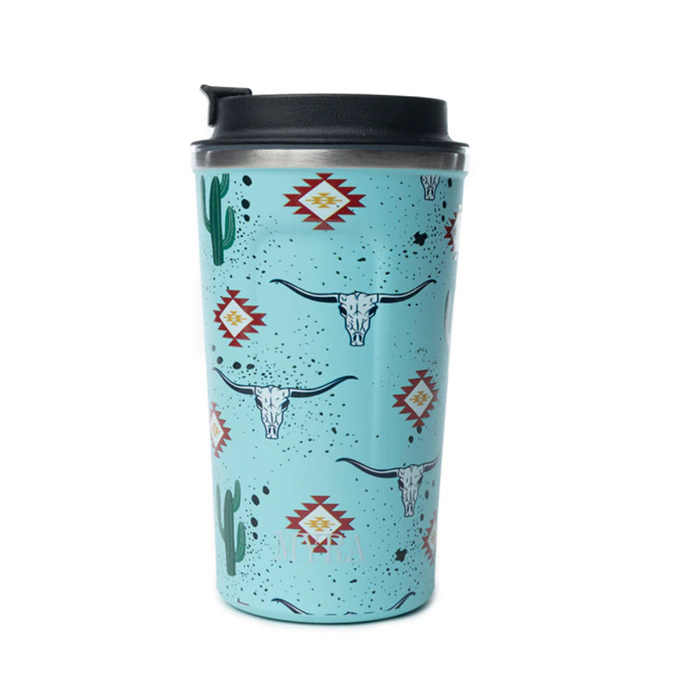 Myra Bag Western Trail Brew Stainless Steel Mug Cactus