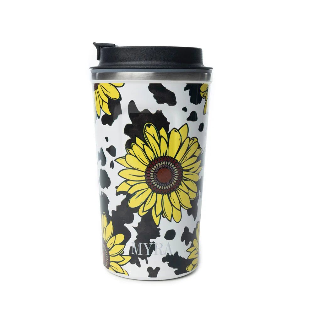 Myra Bag Western Trail Brew Stainless Steel Mug Sunflower Yellow