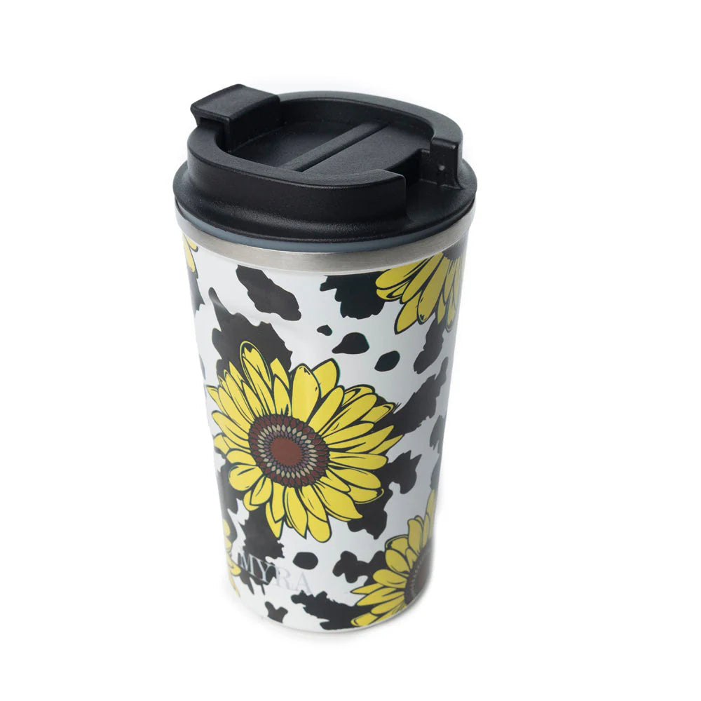 Myra Bag Western Trail Brew Stainless Steel Mug Sunflower Yellow