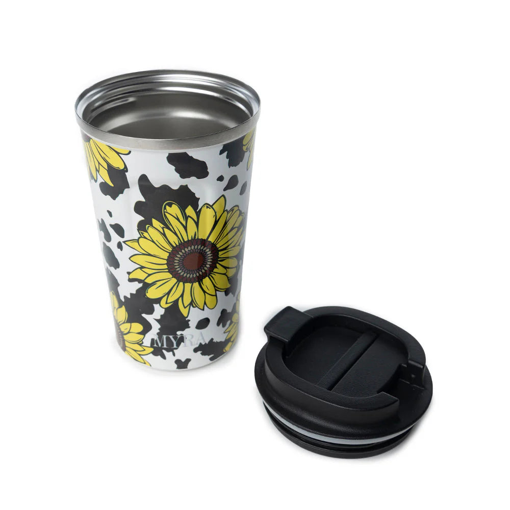 Myra Bag Western Trail Brew Stainless Steel Mug Sunflower Yellow