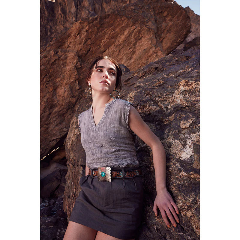 Myra Bag Klepto HandTooled Concho Belt