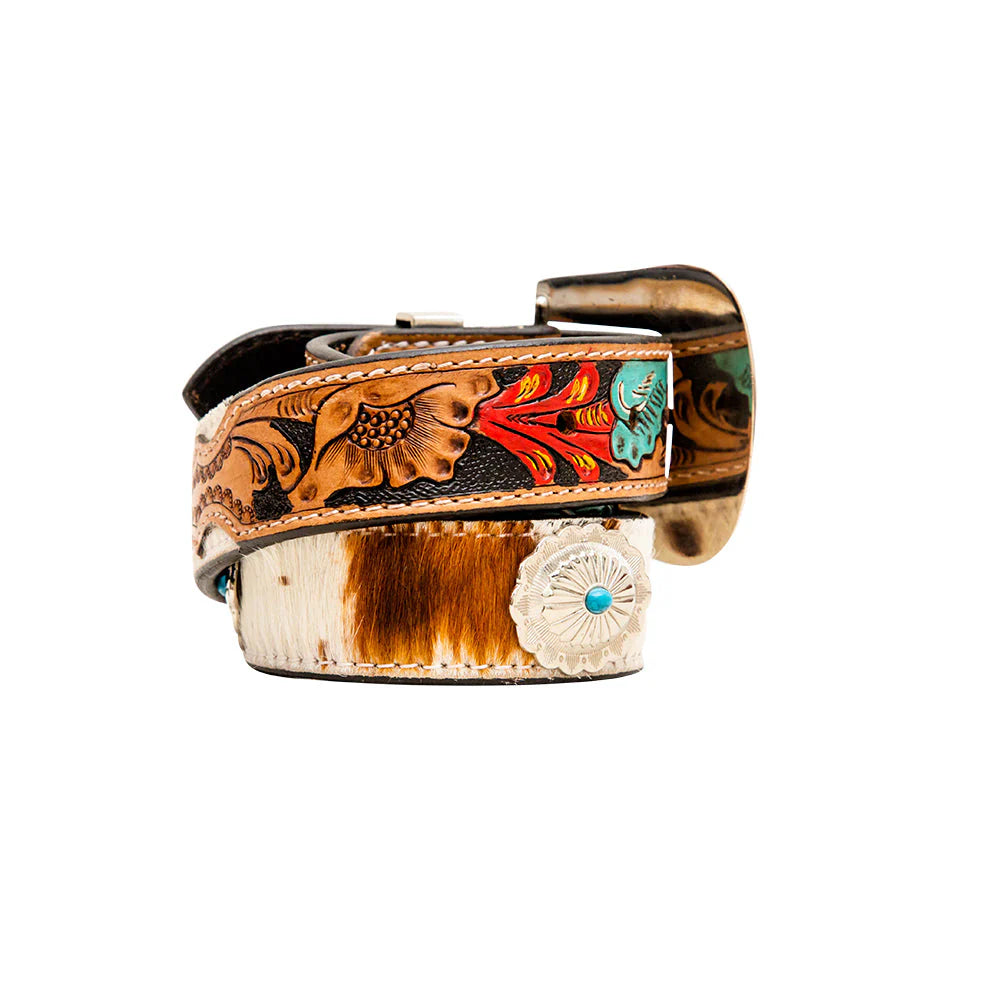 Myra Bag Cummerband Hand-Tooled Concho Belt