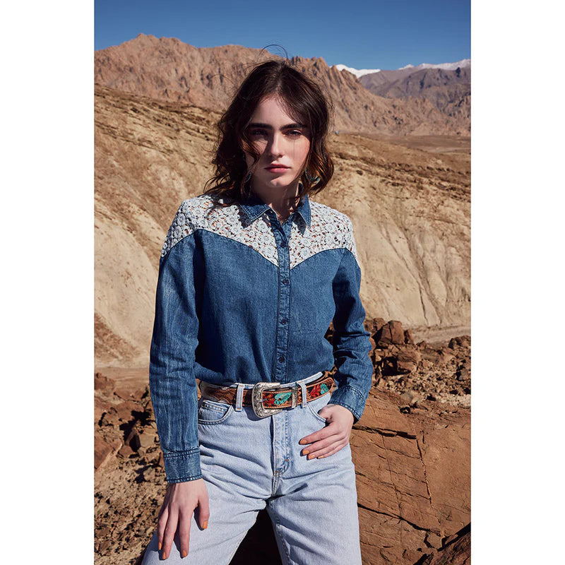 Myra Bag Cummerband Hand-Tooled Concho Belt