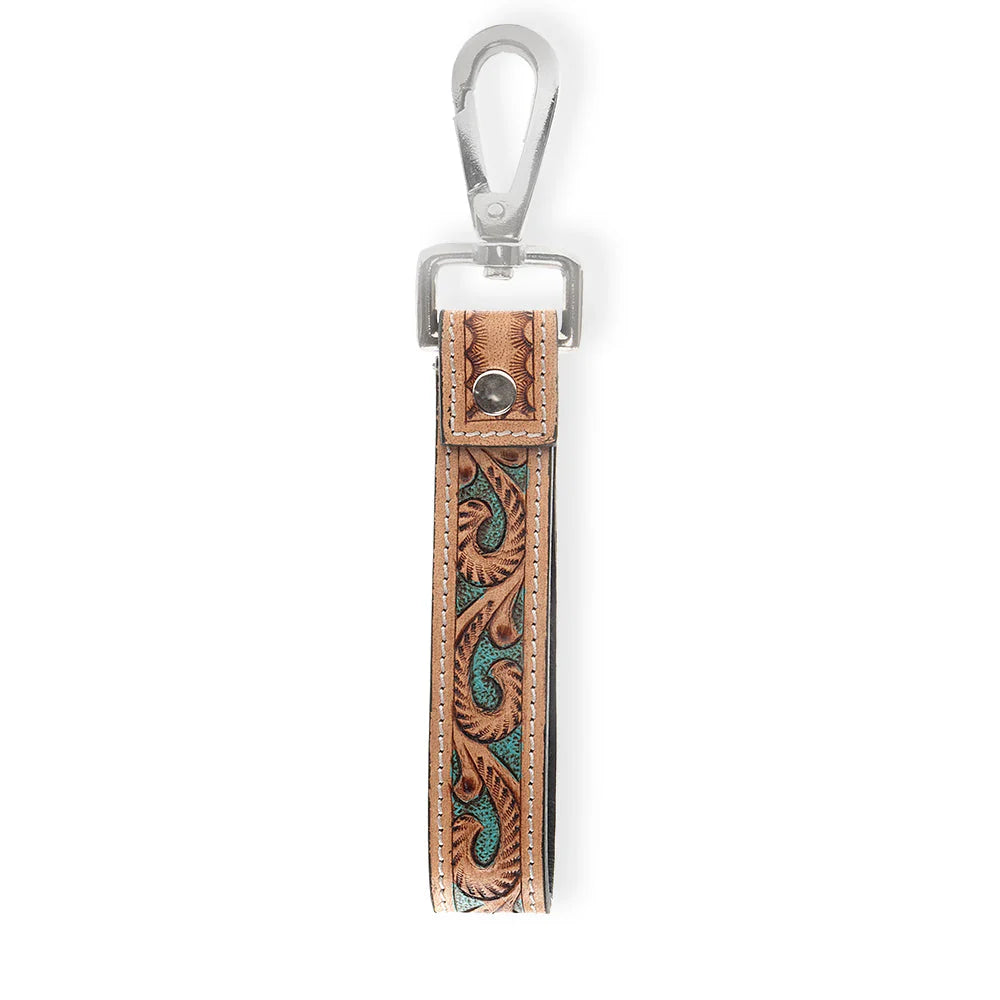 Myra Bag Jackstone Hand-tooled Leather Key Chain