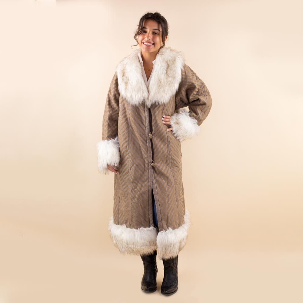 Afghan coat Ghazal Taupe