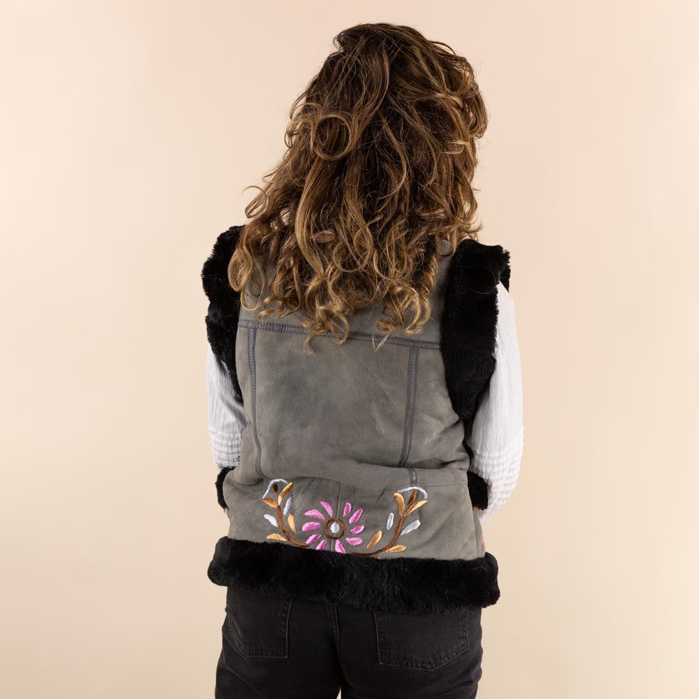 Afghan waistcoat Adina licht grijs