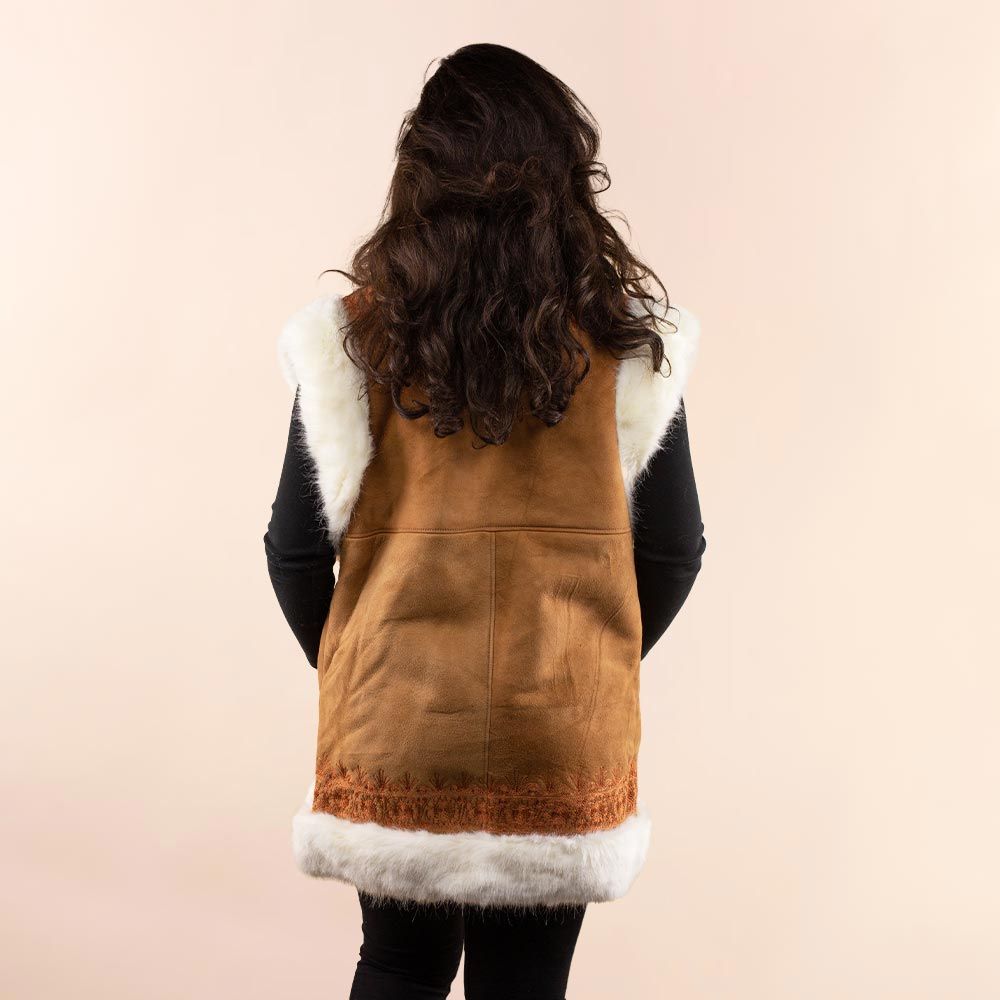 Afghan waistcoat Emmy cognac