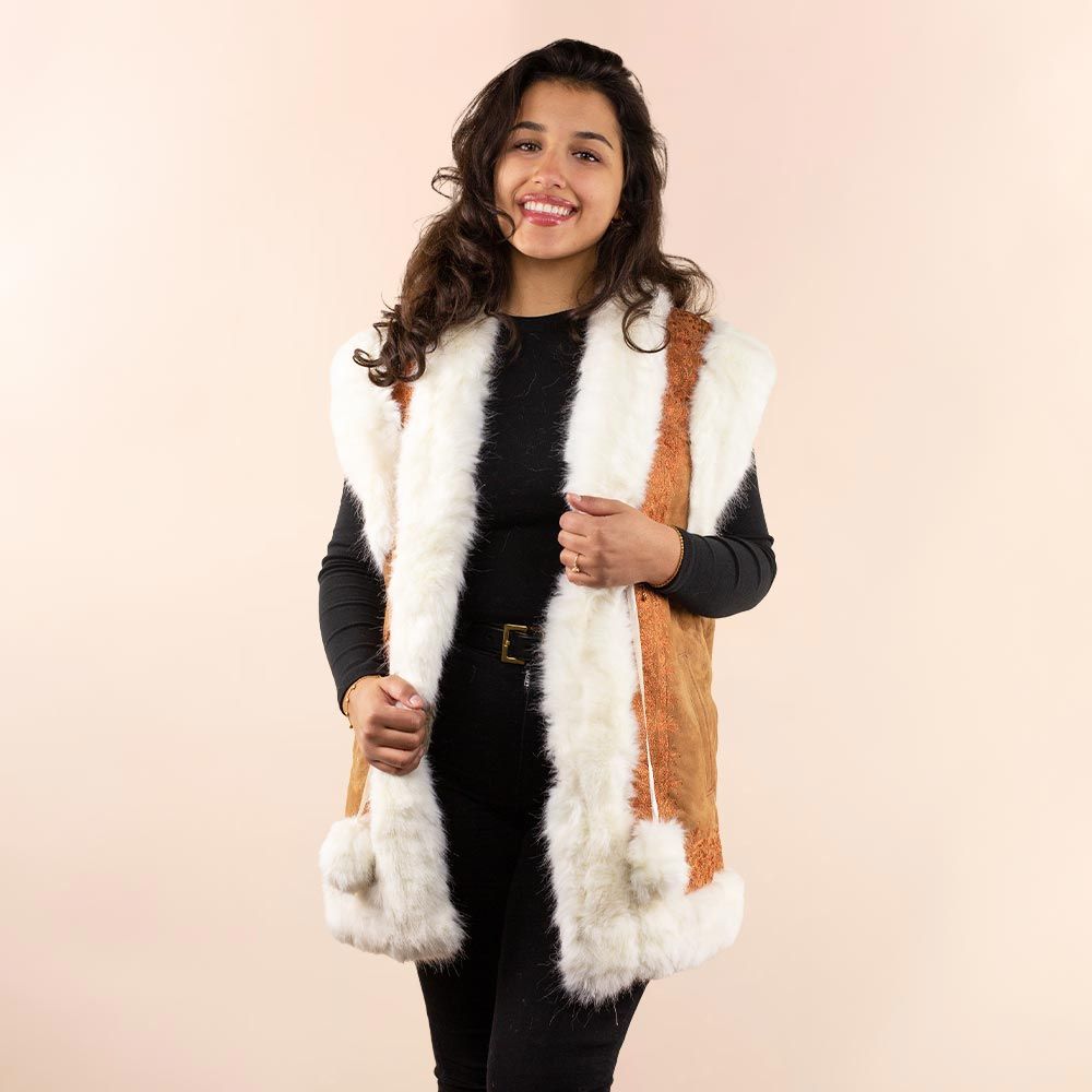 Afghan waistcoat Emmy cognac