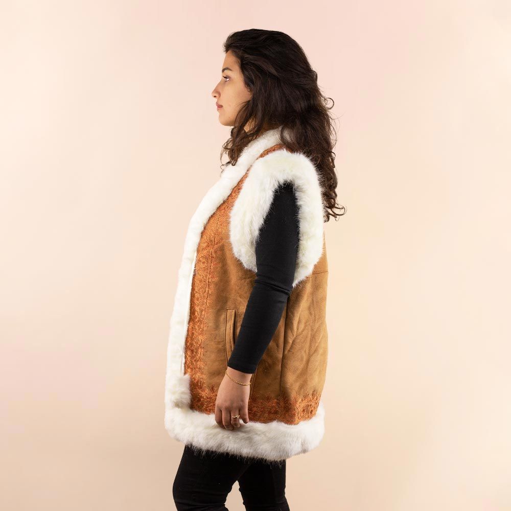 Afghan waistcoat Emmy cognac