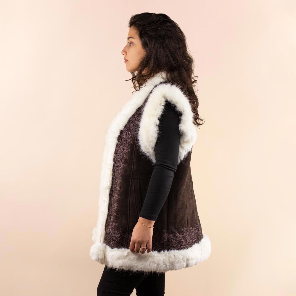 Afghan waistcoat Hannah donkerbruin