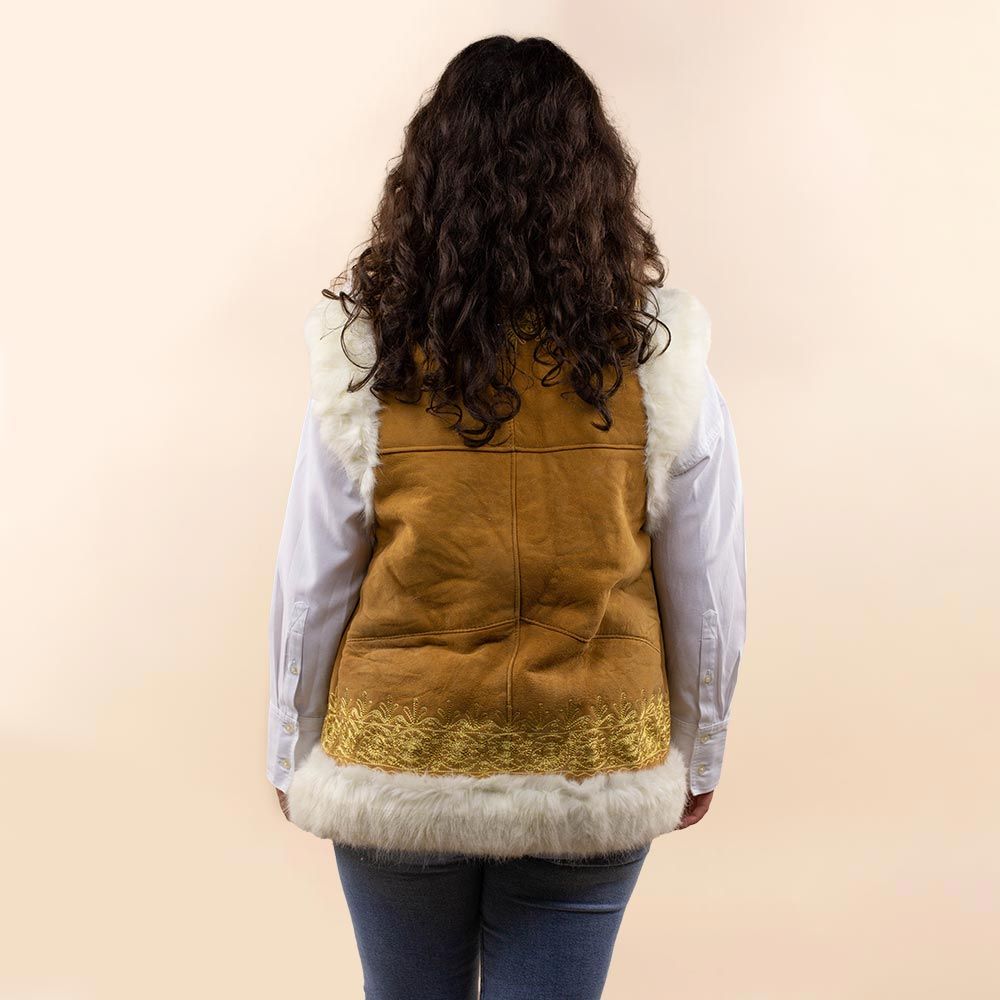 Chaleco afgano Roma coñac