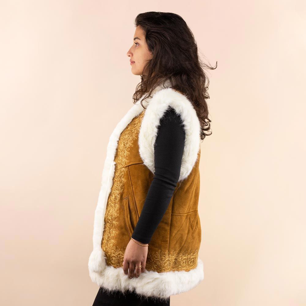 Afghan waistcoat Kyra bruin