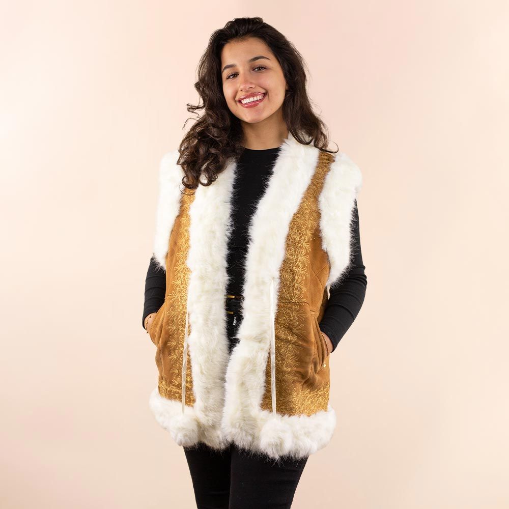 Afghan waistcoat Lois bruin