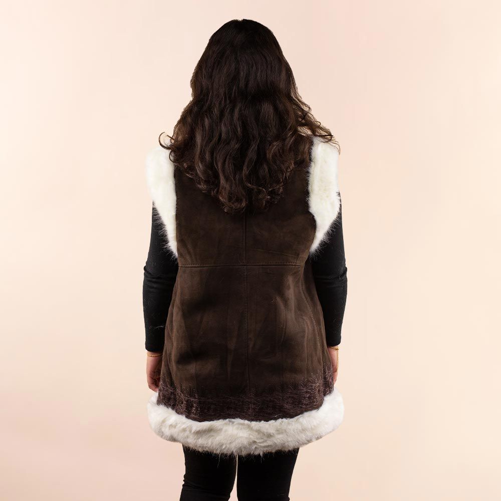 Afghan waistcoat Quinn donkerbruin